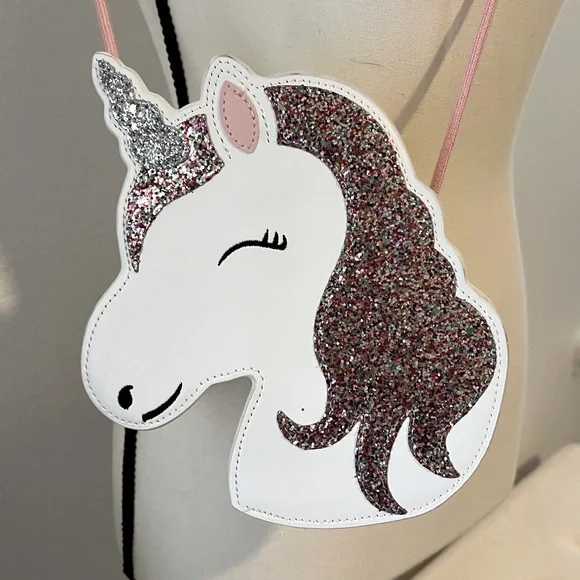 Mini glittery Unicorn‎ crossbody bag