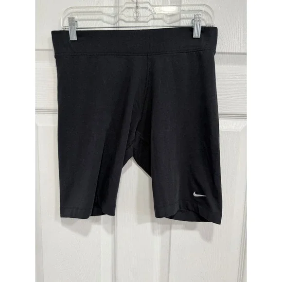 Nike Womens Black Cotton Blend Bike Shorts Size L