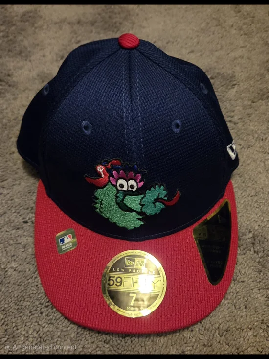 New Era 59FIFTY Fitted Cap - Navy & Red with Green Mascot