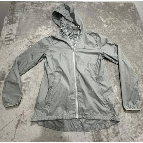Nike Windbreaker Women's Size Medium Mint Green Full Zip Hooded Pockets Flaws‎