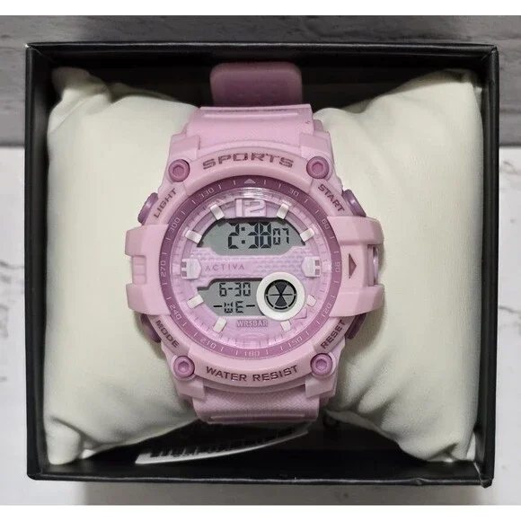 Activa X Invicta Digital Essentials Lady Watch 46mm Pink Purple ACW533-008 New