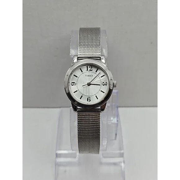 Timex Casey Dress Silver Mesh Womens Quartz Watch New Battery Water Resist WR30M