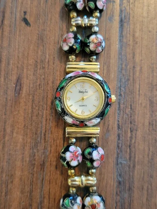 Vintage Vanity Fair Cloisonne Beaded Watch