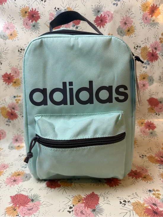 adidas Mint Green Mini Lunch Tote with Front Zip Pocket