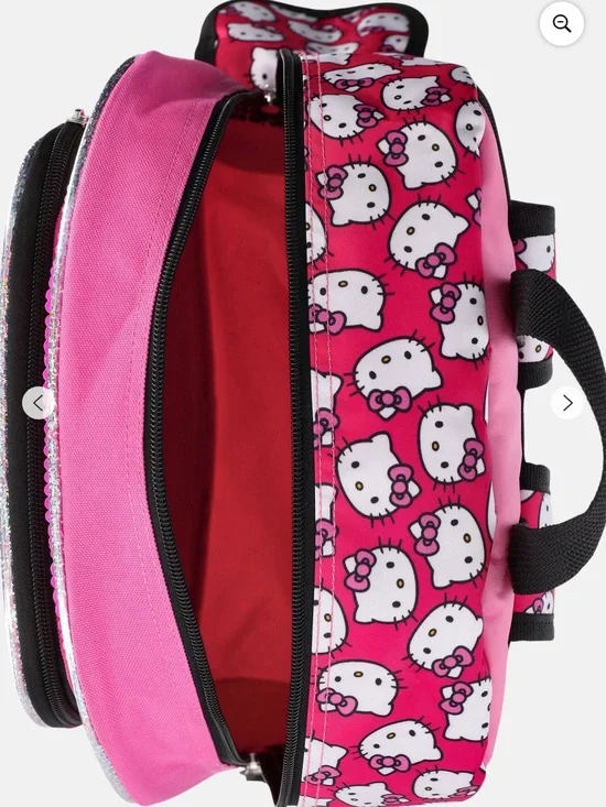 Hello Kitty Pink & Hot Pink Kids Backpack Lunch Bag