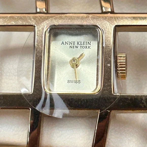 Anne Klein‎ New York Gold Tone Cage Cuff Watch Swiss 732S/2 12/1326 Never Worn