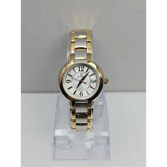 Bulova 98L158 Womens Two Tone Stainless Steel Quartz Watch New Battery