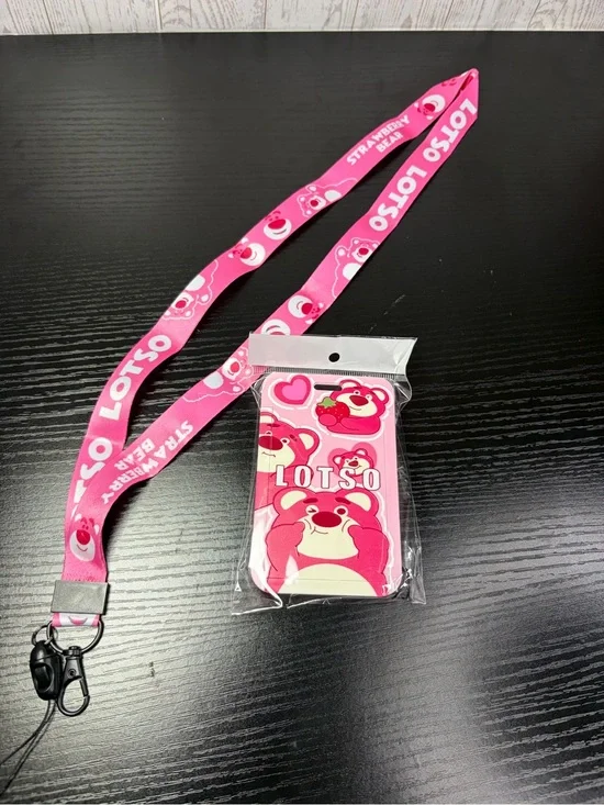 Lotso Pink Lanyard with ID Card Holder