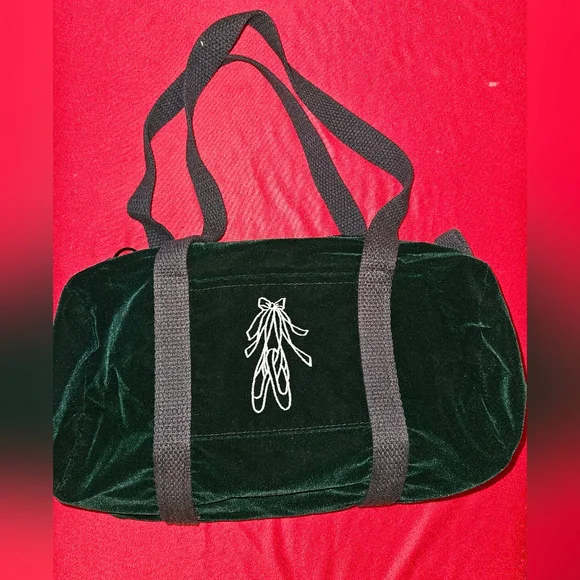 New Soft Velvety Forest Green Dance Bag Approx 14x10