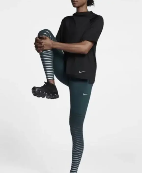 NIKE Green Epic Lux Yoga Leggings Elastic Waist Pull On Performance Sz M Medium