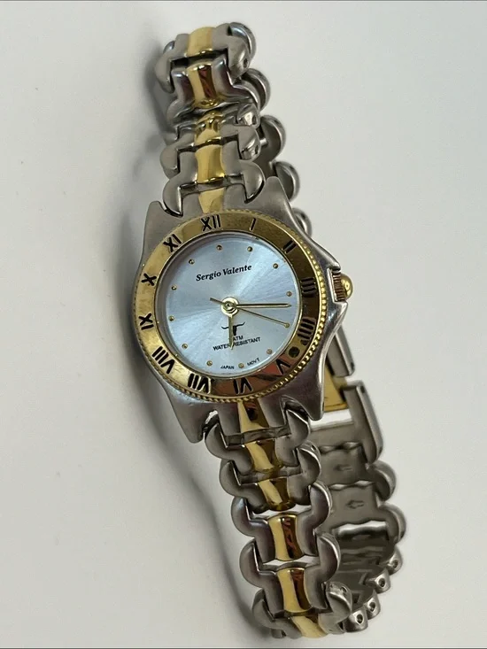 Sergio Valente Two-Tone Gold and Silver Ladies Watch