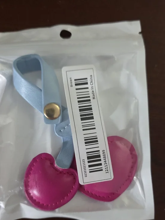 Kids Heart Keychain Charm - Pink with Blue Strap