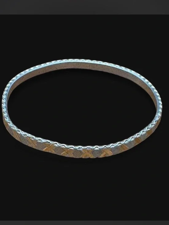 Girl’s Silver Textured Bangle Bracelet