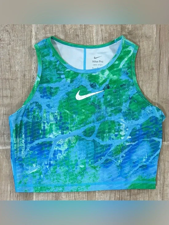 Nike Tie-Dye Green & Blue Athletic Crop Tank