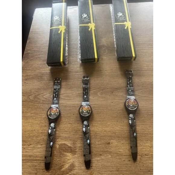 Lot of 3 Disney Nightmare Before Christmas Halloween Town LCD Watches