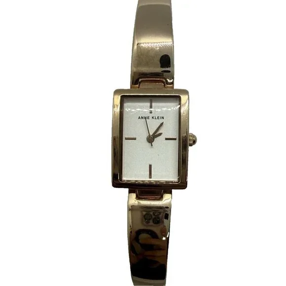 Anne Klein AK/2486 Women's Ladies Watch Rose Gold Bracelet Rectangle White Dial