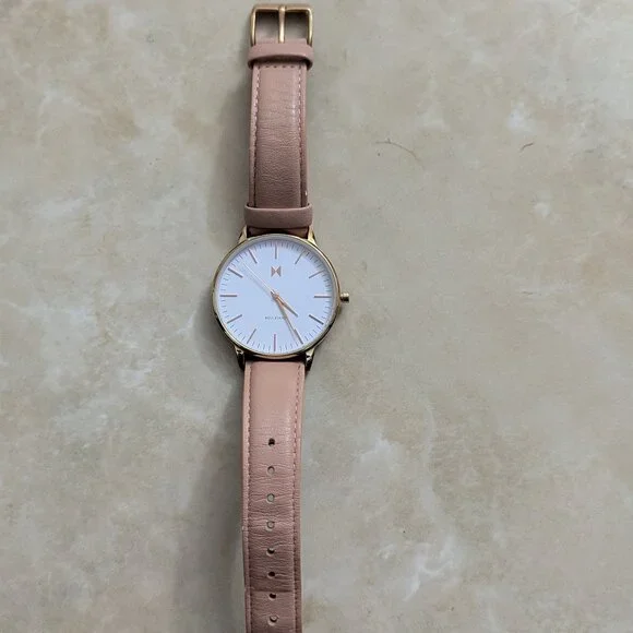 MVMT Boulevard Sunset Women B18 Dress MOP Dial Pink Leather Quartz 38mm Watch