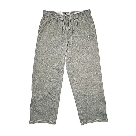 Nike Pants Therma Fit Women Sz Large Gray Wide Leg 28