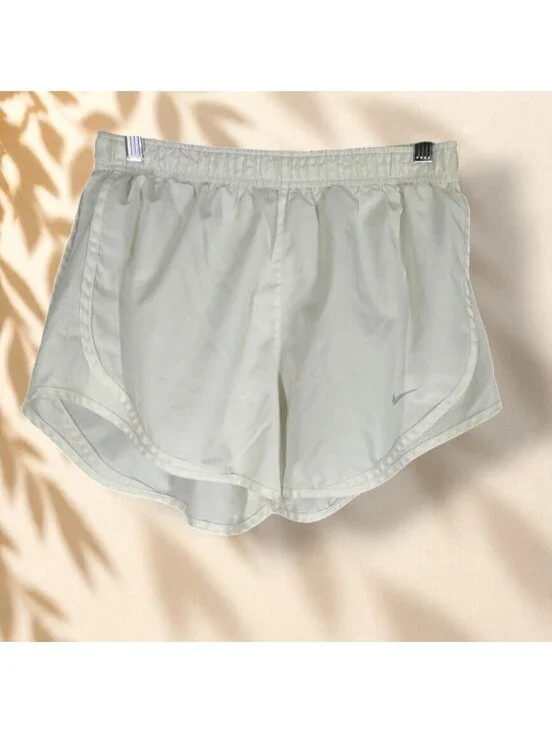 Nike Activewear Shorts Women M Medium White Dri Fit Elastic Waist Running Gym