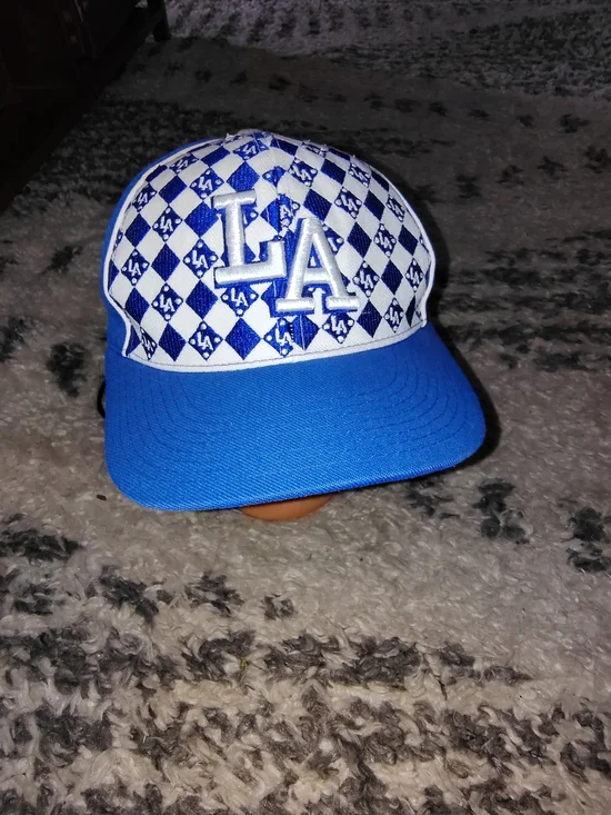 Kids Blue & White LA Logo Baseball Cap