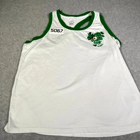 Oregon Ducks Tank Top Womens XL White‎ Nike Dri Fit Racerback Round Neck Cotton
