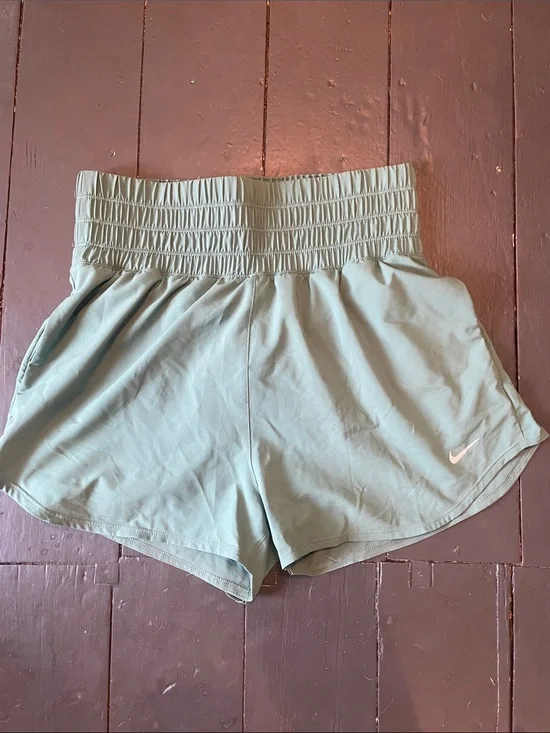 Nike Women's High-Waist Athletic Shorts in Light Sage