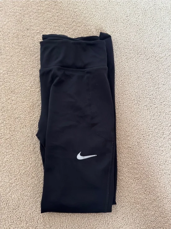 Nike  Black Athletic Leggings with Reflective Swoosh