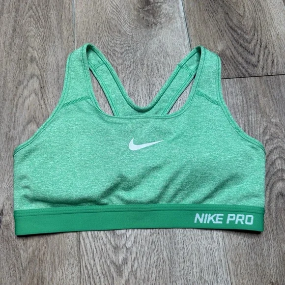 Nike Pro Green Padded Racerback Sports Bra Size Small