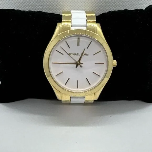 Michael Kors Slim Runway MK4295 Women's Two Tone Analog Dial Wrist Watch JNA302