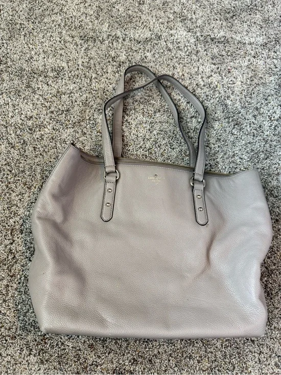 Kate Spade Tote Gray Leather Shoulder Bag