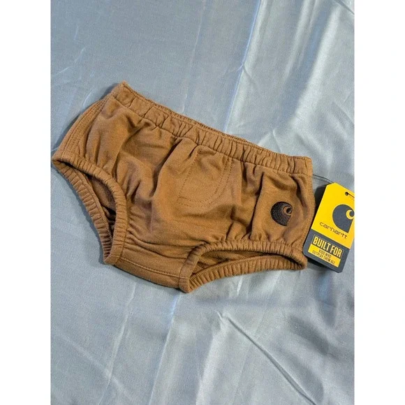 Carhartt Baby French Terry Diaper Cover Brown BS5204 6M NWT