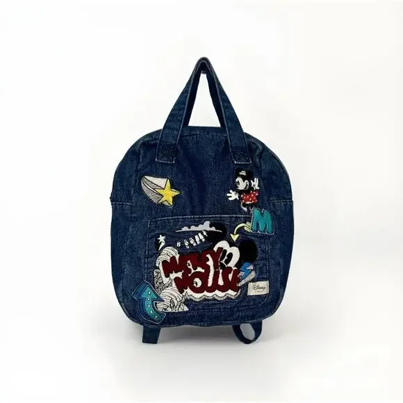 Zara Kids Disney Mickey Mouse Denim Patch Back Pack
