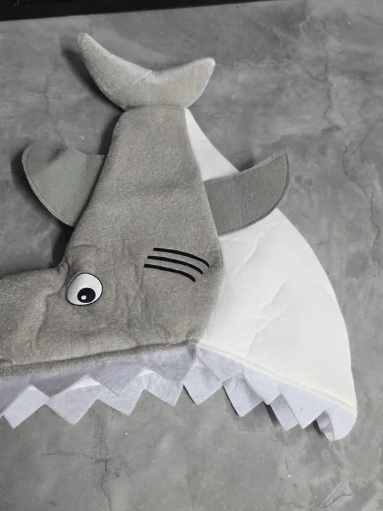 Grey & White Shark Hat