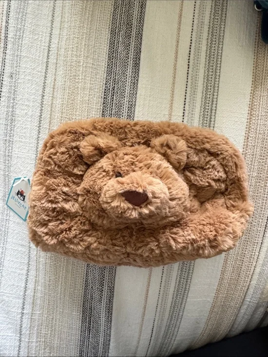 Jellycat Tan Brown Bear Plush Pouch