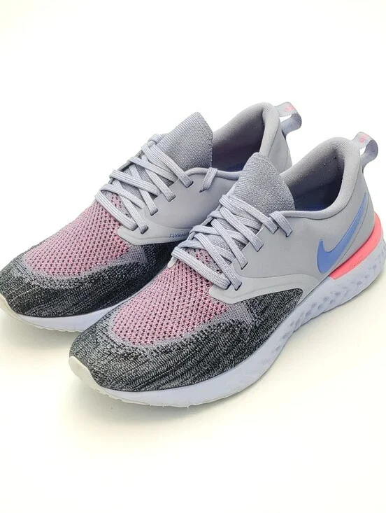 Nike Odyssey React Flyknit 2 Running Shoes Lavender Gray Pink Athletic Womens 10