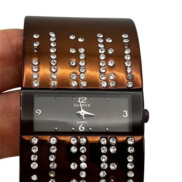 ELGIN II Women's‎ Watch Bangle Rhinestones Bracelet