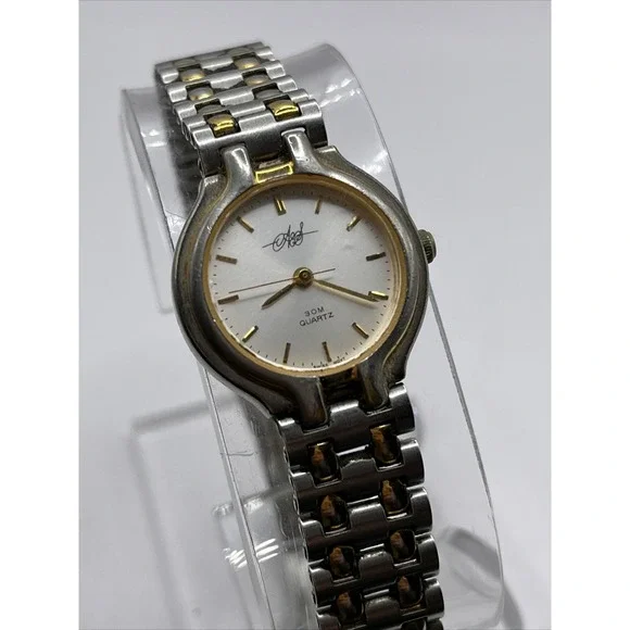 AES Women's Swiss Two Tone Quartz Watch WR 30M-‎ New Battery