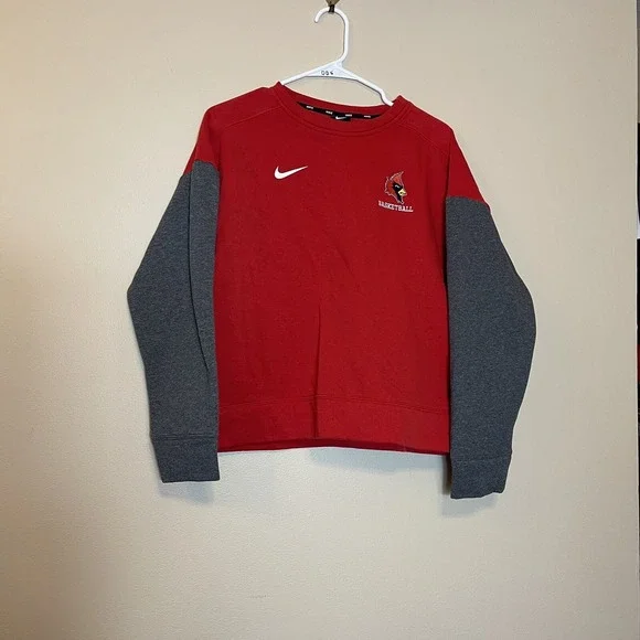 Nike Sweatshirt Women's Large Cardinal Basketball Red Gray‎ Louisville