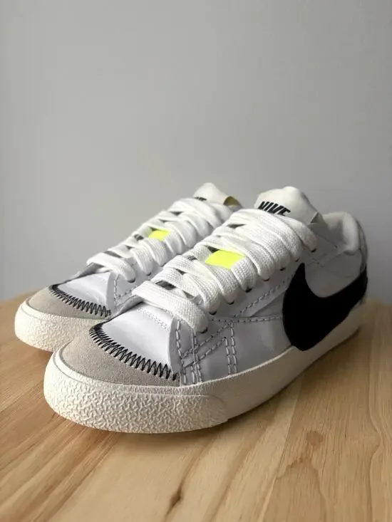Nike Blazer Low '77 Jumbo White Black Sail Sneakers DQ1470-101 Women's Size 6