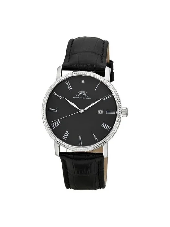 NWT Porsamo Bleu Veritas 1 Quartz Black Dial Men's Watch