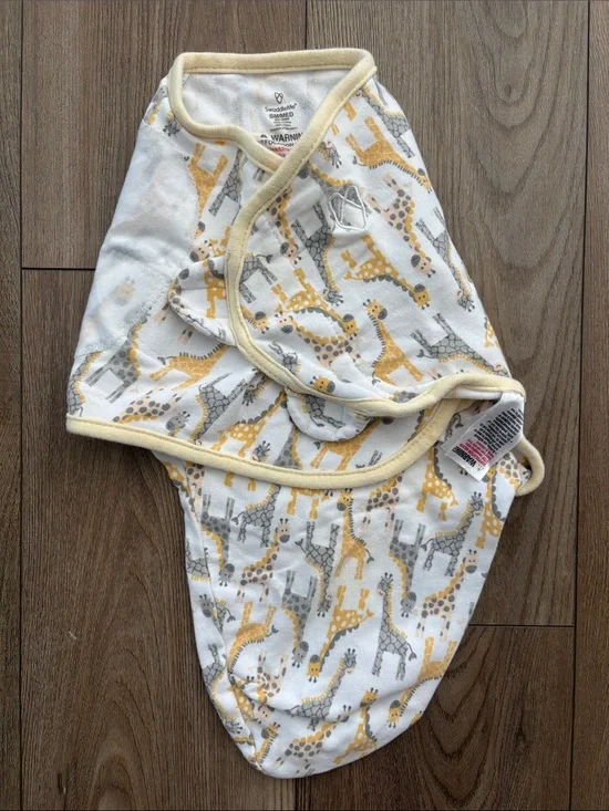 Soft Yellow & Gray Giraffe Swaddle for Babies