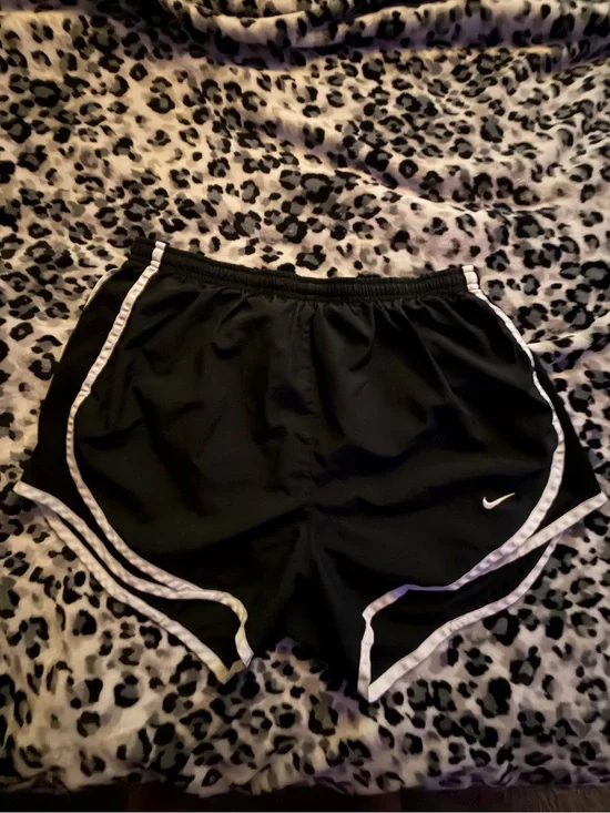 Nike Black Women's Athletic Shorts with White Piping