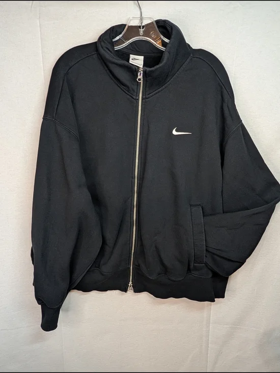 Nike Black Full-Zip Lightweight Jacket with White Swoosh