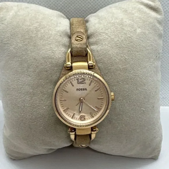 Fossil Georgia ES3262 Women's Mini Sand Leather Strap Analog Dial Watch JNA289
