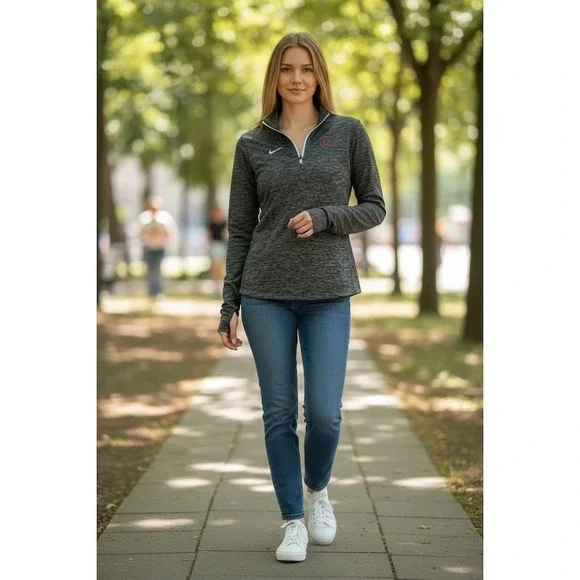Nike Dri-FIT Element Half-Zip Pullover Womens M Gray Heather UVA Cavaliers‎