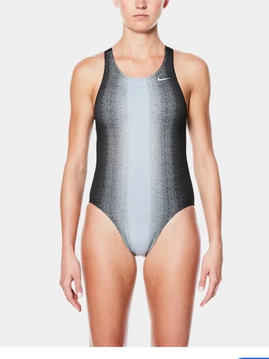 Nike NWT 10 Women’s Black and Light Gray Gradient One-Piece Swim Suit