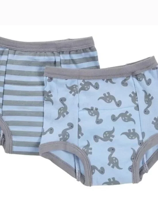 i play. Boys' Green Sprouts by Training Underwear, 2 Pack, Gray Dino (2pk), 4T