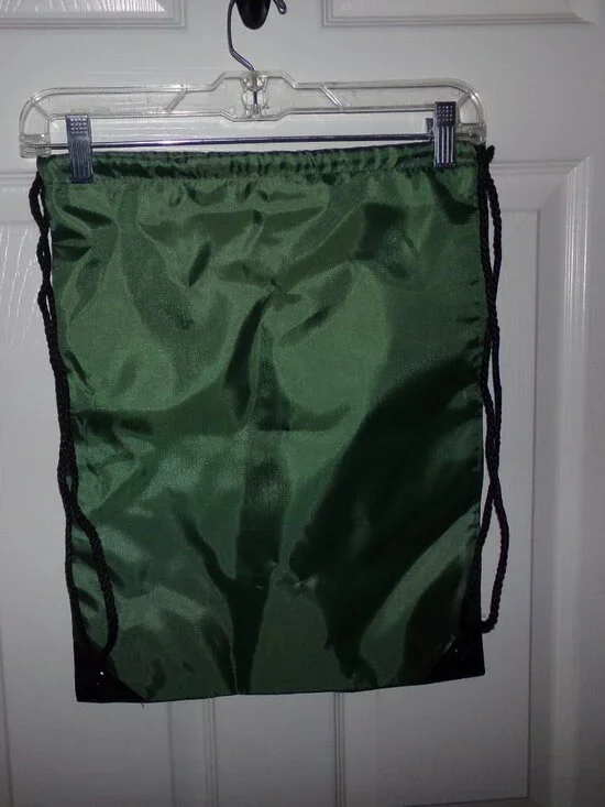 10 Clickslock Green Blank Drawstring Backpacks, 18