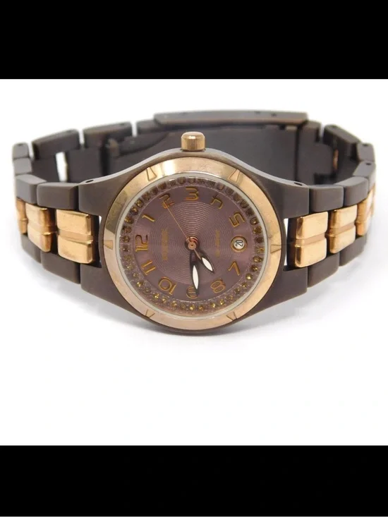 Fossil Women's Watch AM 4126 Rose Gold Brown Dial Stainless Steel 26mm Ladies