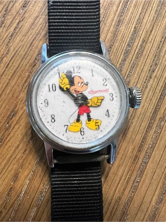 Ingersoll Disney Watch with Mickey Mouse Dial 1950s Vintage Collectible untested